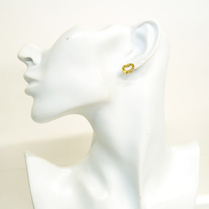 【6jfb0228】ティファニー ピアス オープンハート K18YG イエローゴールド【中古】レディース