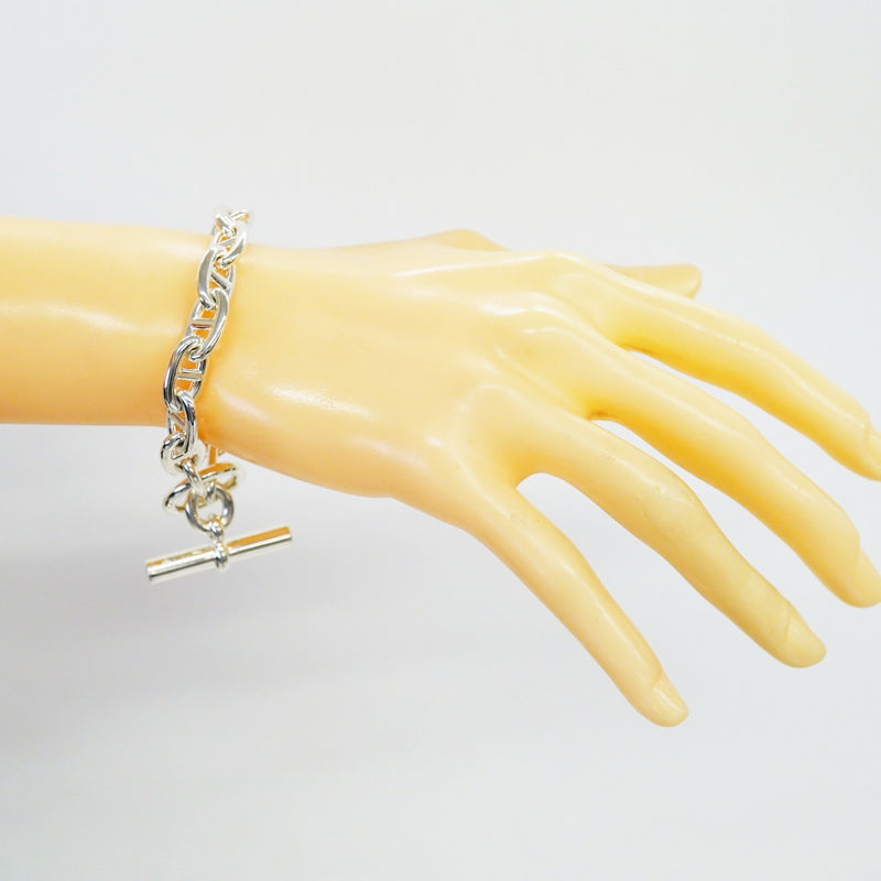 【6jfb0231】エルメス ブレスレット シェーヌダンクル MM 15コマ シルバー925【中古】レディース