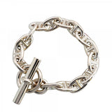 【6jfb0231】エルメス ブレスレット シェーヌダンクル MM 15コマ シルバー925【中古】レディース