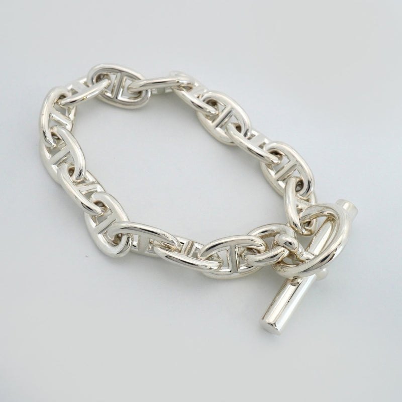 【6jfb0231】エルメス ブレスレット シェーヌダンクル MM 15コマ シルバー925【中古】レディース