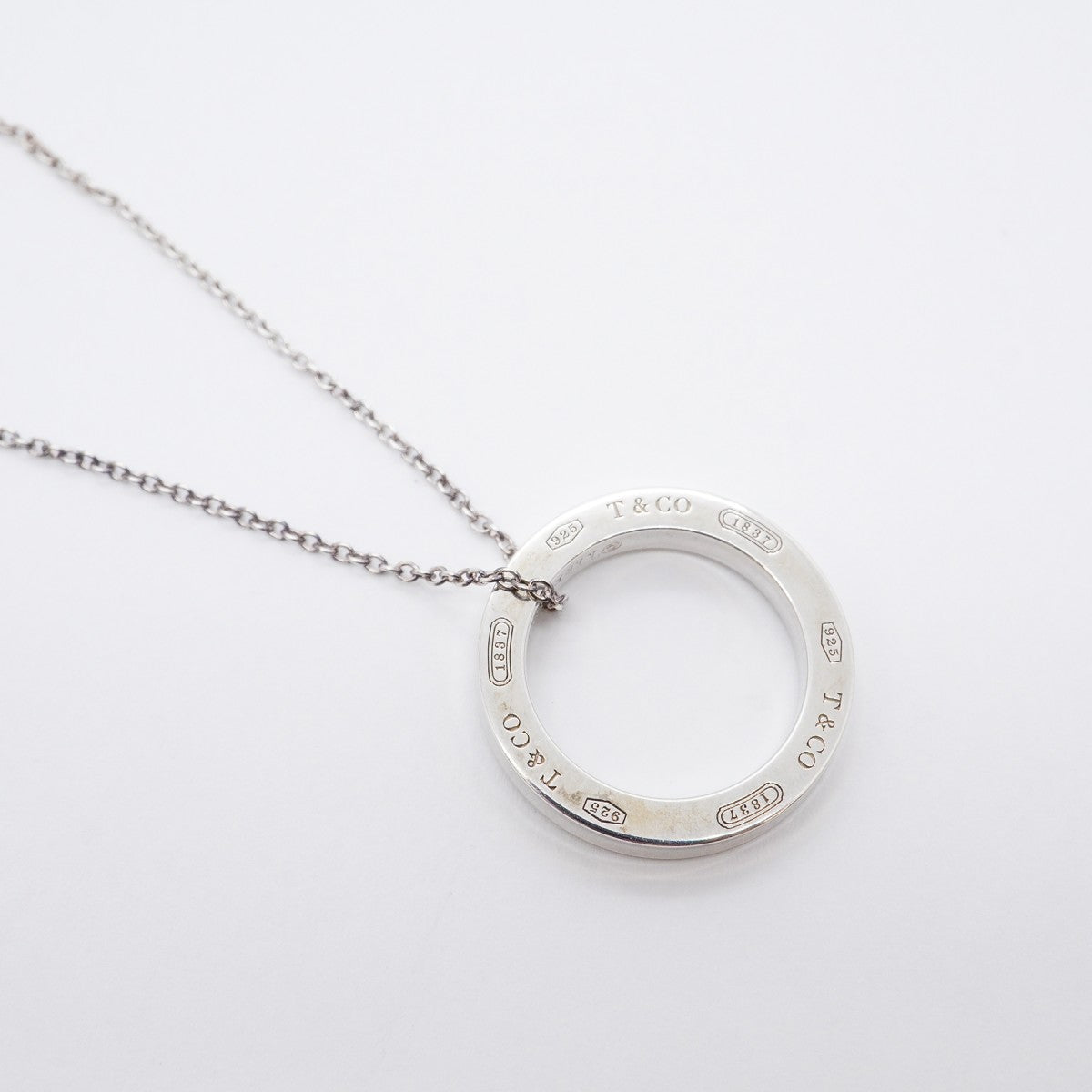 【6jfb0239-k】ティファニー ネックレス 1837/サークル シルバー925【中古】レディース