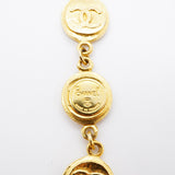 【6jfb0241-k】シャネル ネックレス ヴィンテージ ココマーク コインモチーフ GPメッキ ゴールド【中古】レディース