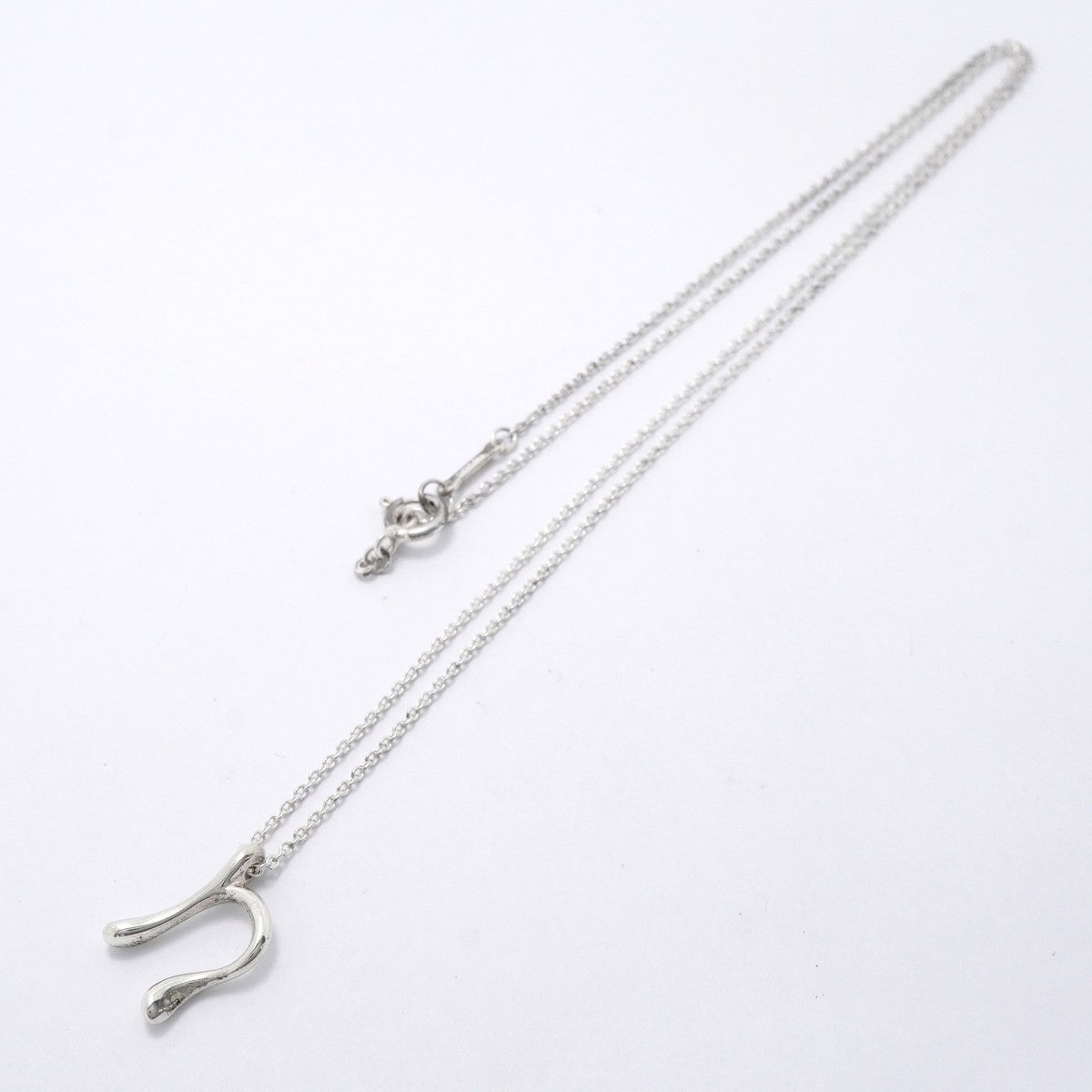 【6jfb0247】ティファニー ネックレス イニシャル ｎ シルバー925【中古】レディース