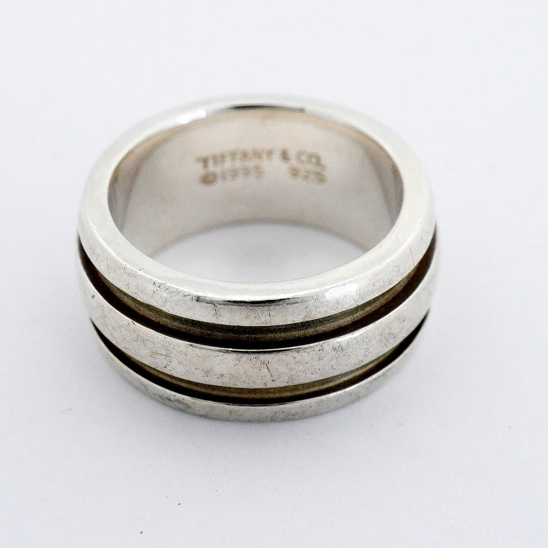 【6jfb0253】ティファニー リング グルーブド シルバー925 8.5号【中古】レディース