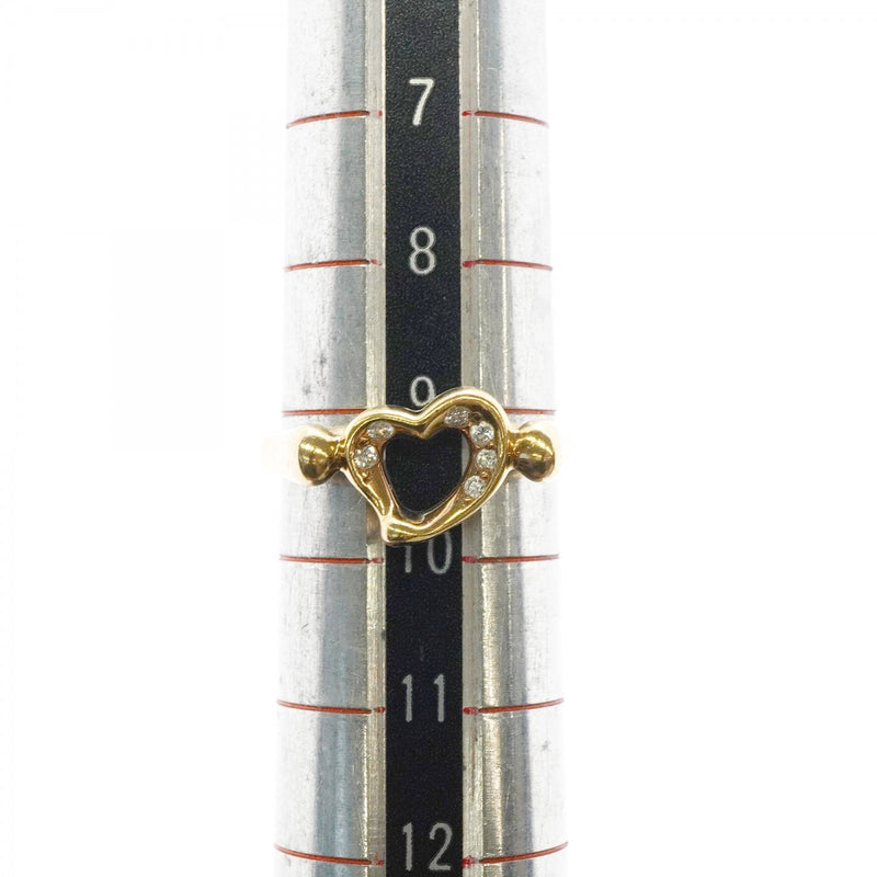 【6jfb0267】ティファニー リング オープンハート K18YG イエローゴールド ダイヤモンド 9号【中古】レディース