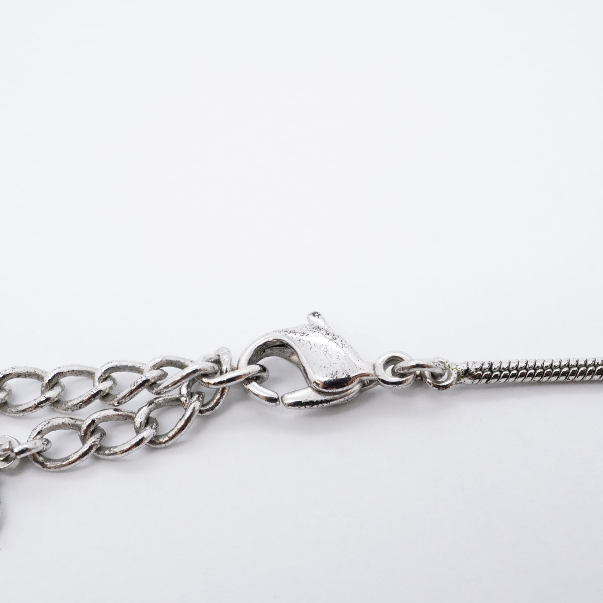 【6jfb0271】クリスチャンディオール ネックレス トロッター スクエア メタル ラインストーン シルバー【中古】レディース