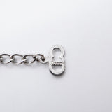 【6jfb0271】クリスチャンディオール ネックレス トロッター スクエア メタル ラインストーン シルバー【中古】レディース