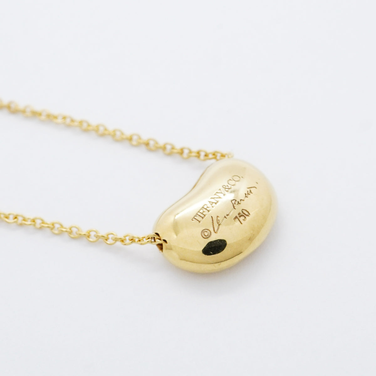 【6jfb0273】ティファニー ネックレス ビーン K18YG イエローゴールド【中古】レディース