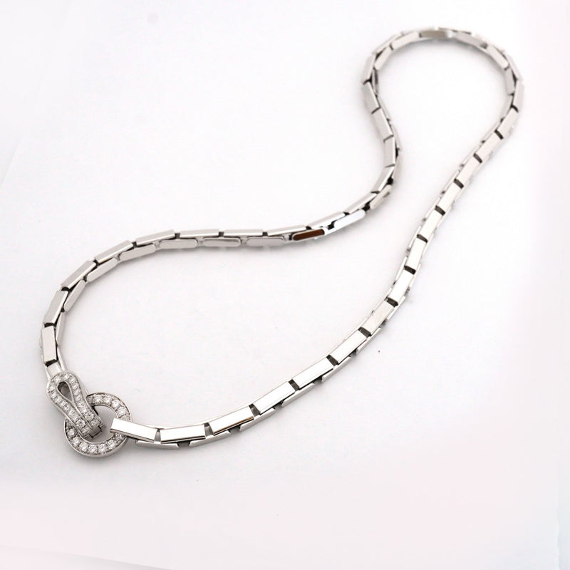 【6jfb0293】カルティエ ネックレス アグラフ K18WG ホワイトゴールド ダイヤモンド【中古】レディース