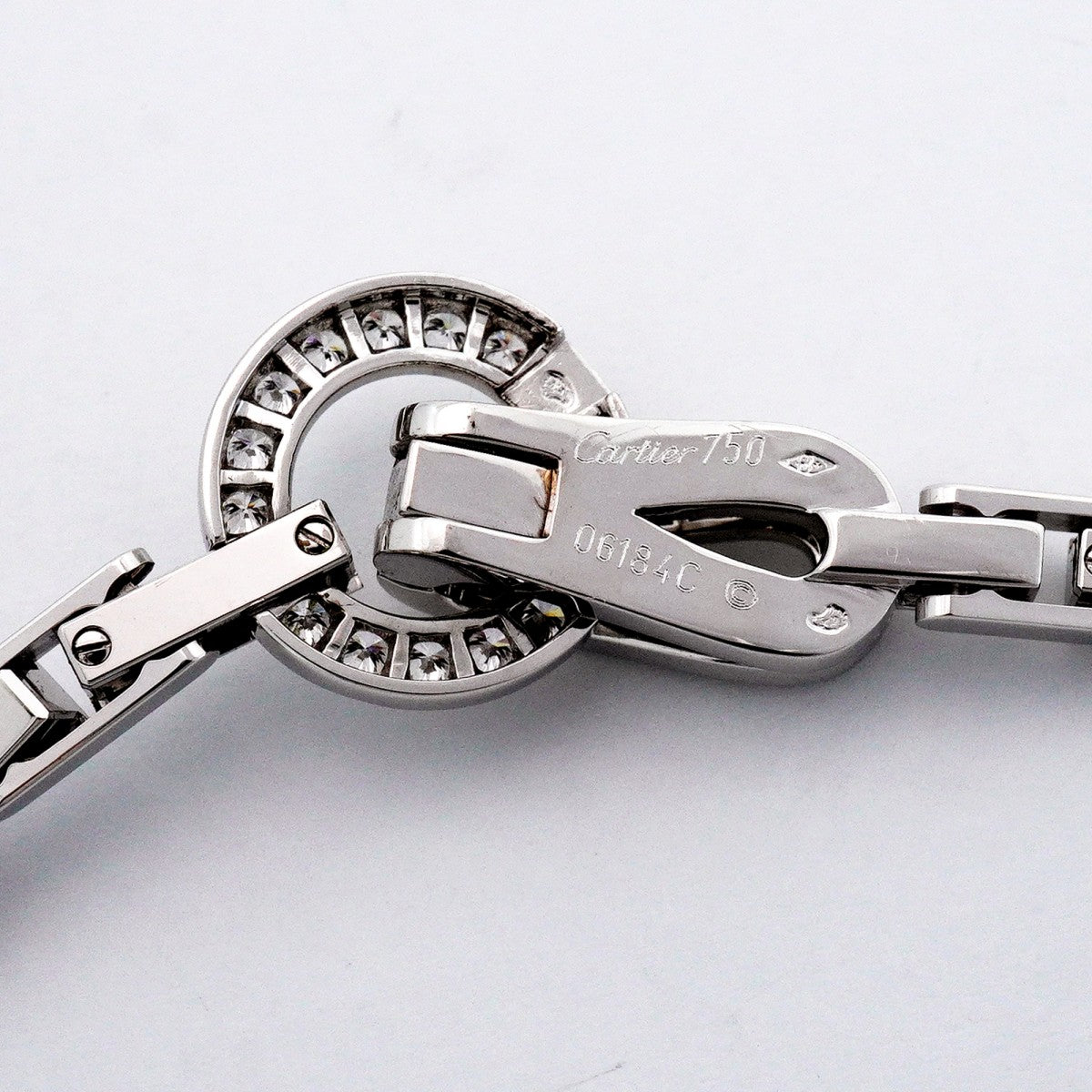 【6jfb0293】カルティエ ネックレス アグラフ K18WG ホワイトゴールド ダイヤモンド【中古】レディース