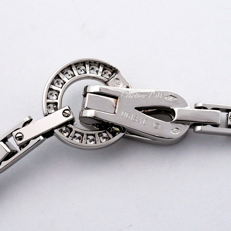 【6jfb0293】カルティエ ネックレス アグラフ K18WG ホワイトゴールド ダイヤモンド【中古】レディース