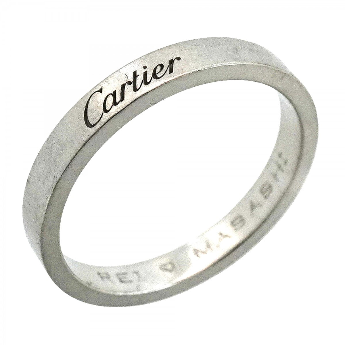 【6jfb0302】カルティエ リング エングレーブド Pt950 プラチナ ＃58【中古】メンズ