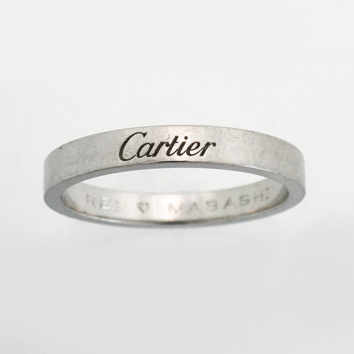 【6jfb0302】カルティエ リング エングレーブド Pt950 プラチナ ＃58【中古】メンズ