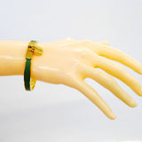 【6jfb0304】エルメス バングル ケリーバングル GPメッキ ゴールド グリーン【中古】レディース