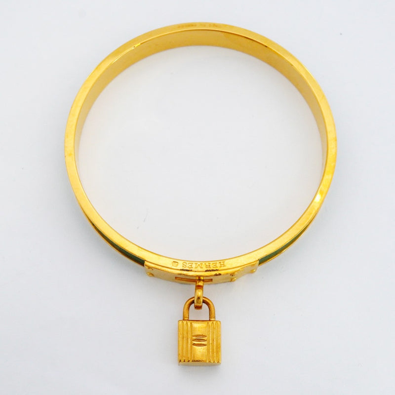 【6jfb0304】エルメス バングル ケリーバングル GPメッキ ゴールド グリーン【中古】レディース