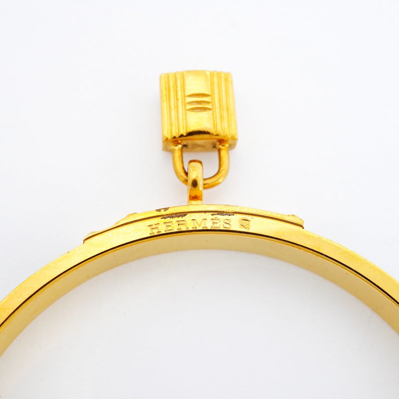 【6jfb0304】エルメス バングル ケリーバングル GPメッキ ゴールド グリーン【中古】レディース