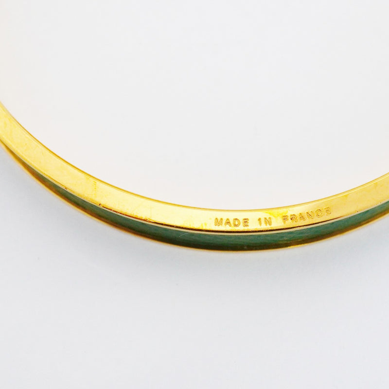 【6jfb0304】エルメス バングル ケリーバングル GPメッキ ゴールド グリーン【中古】レディース
