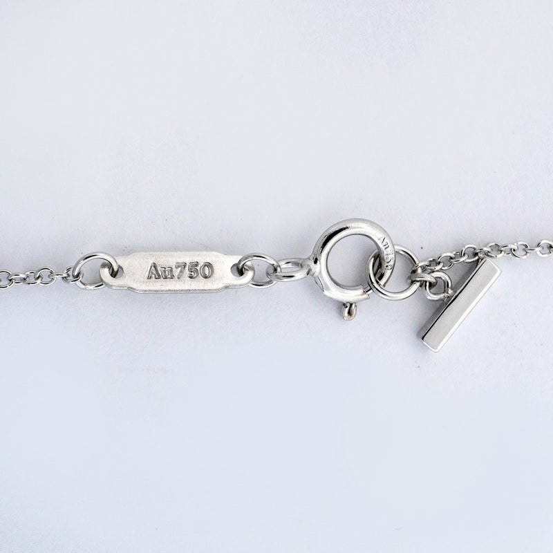 【6jfb0305】ティファニー ネックレス Tスマイル ミニ K18WG ホワイトゴールド ダイヤモンド【中古】レディース