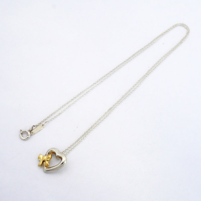 【6jfb0309】ティファニー ネックレス ハートリボン K18YG イエローゴールド シルバー925【中古】レディース
