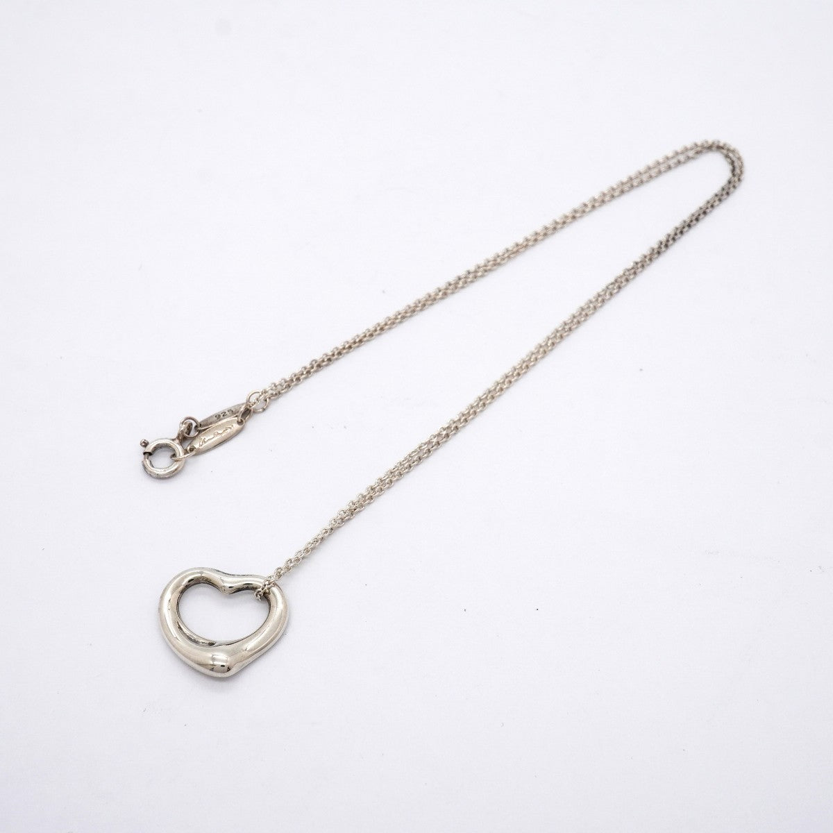 【6jfb0321-k】ティファニー ネックレス オープンハート シルバー925【中古】レディース