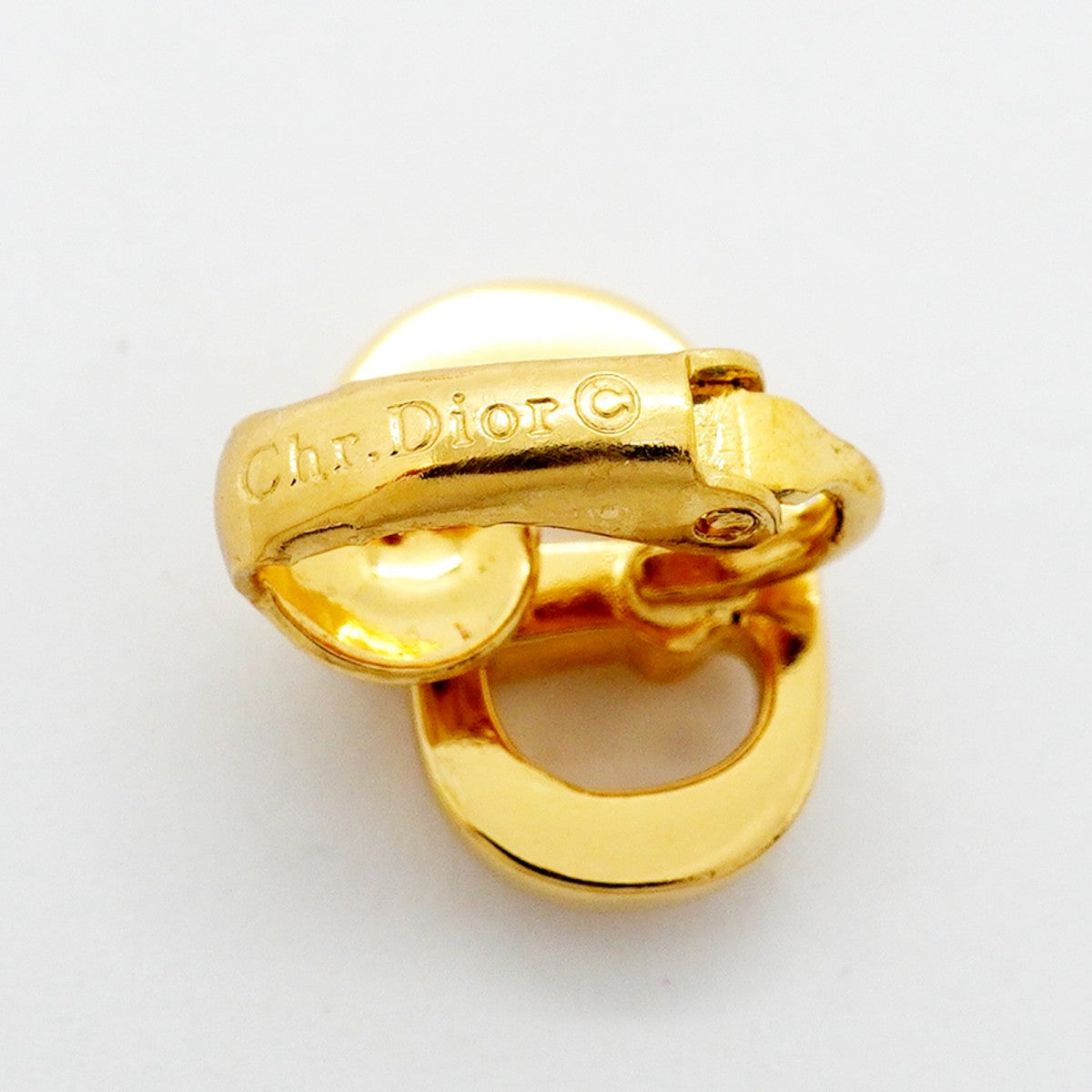 【6jfb0325-k】クリスチャンディオール イヤリング CDロゴ GPメッキ ゴールド【中古】レディース