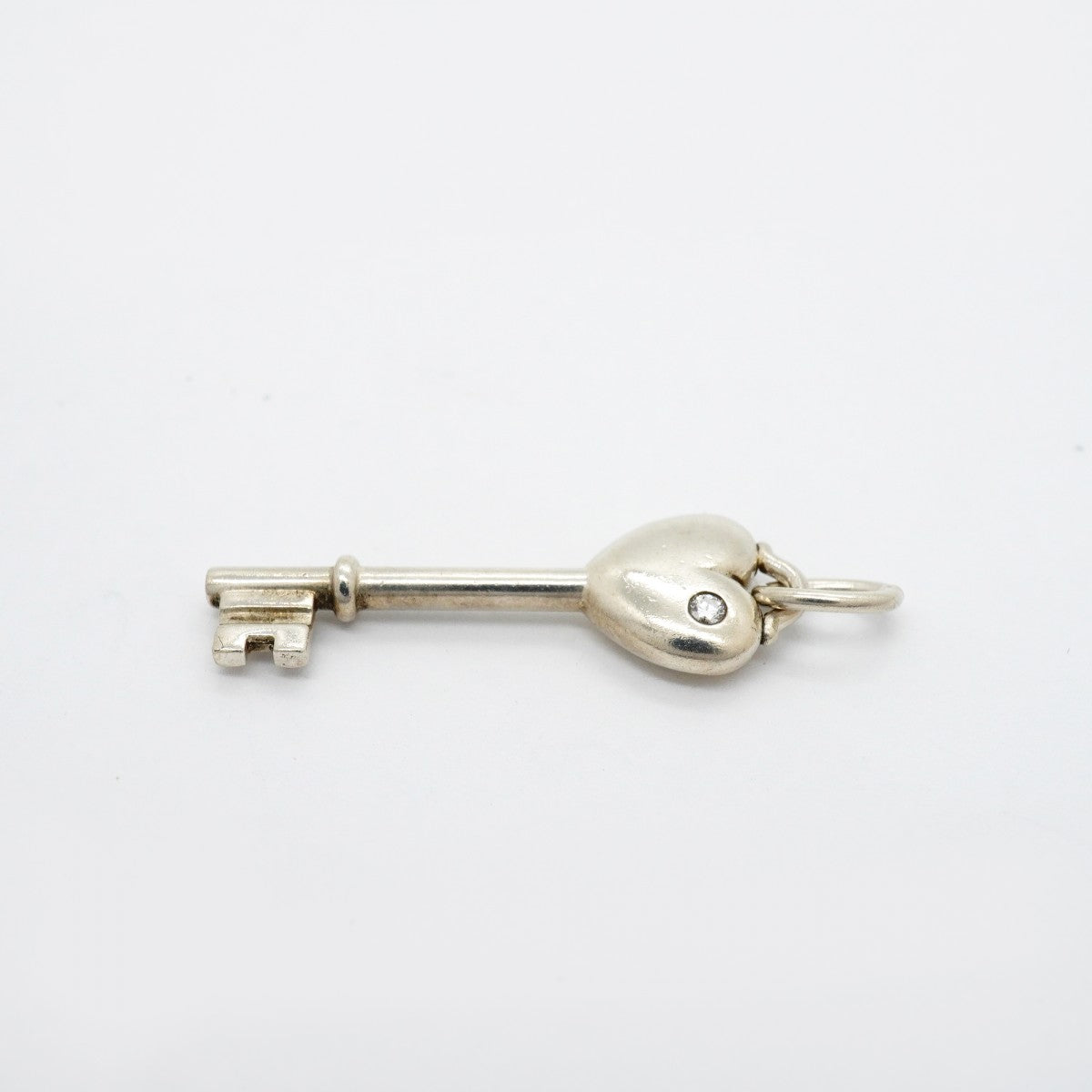【6jfb0326-k】ティファニー ペンダントトップ ハートキー 1PD シルバー925 ダイヤモンド【中古】レディース