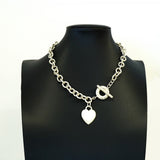 【6jfb0336-k】ティファニー ネックレス ハートタグ/トグル シルバー925【中古】レディース