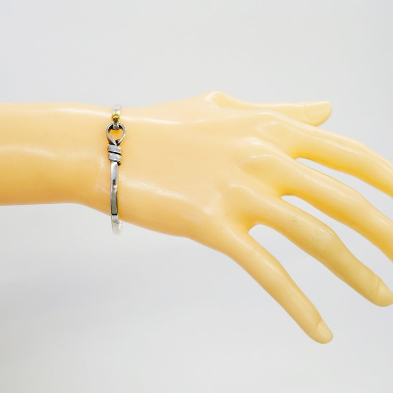 【6jfb0341-k】ティファニー バングル フック&アイ K18YG イエローゴールド シルバー925【中古】レディース