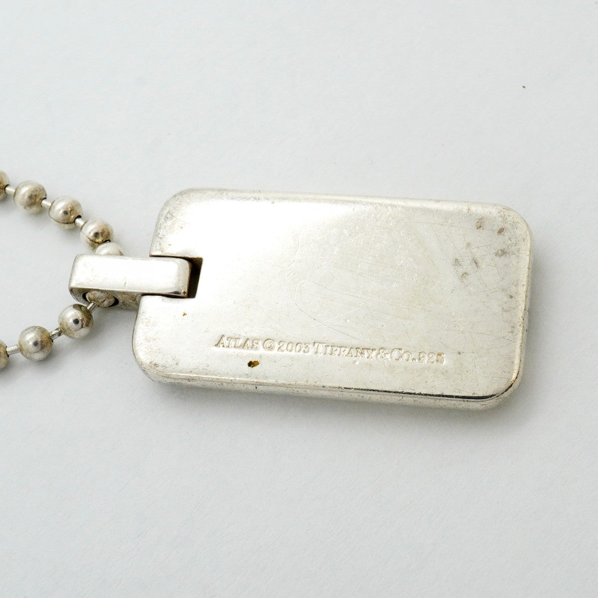 【6jfb0343-k】ティファニー ネックレス アトラス プレート/ボールチェーン シルバー925【中古】レディース