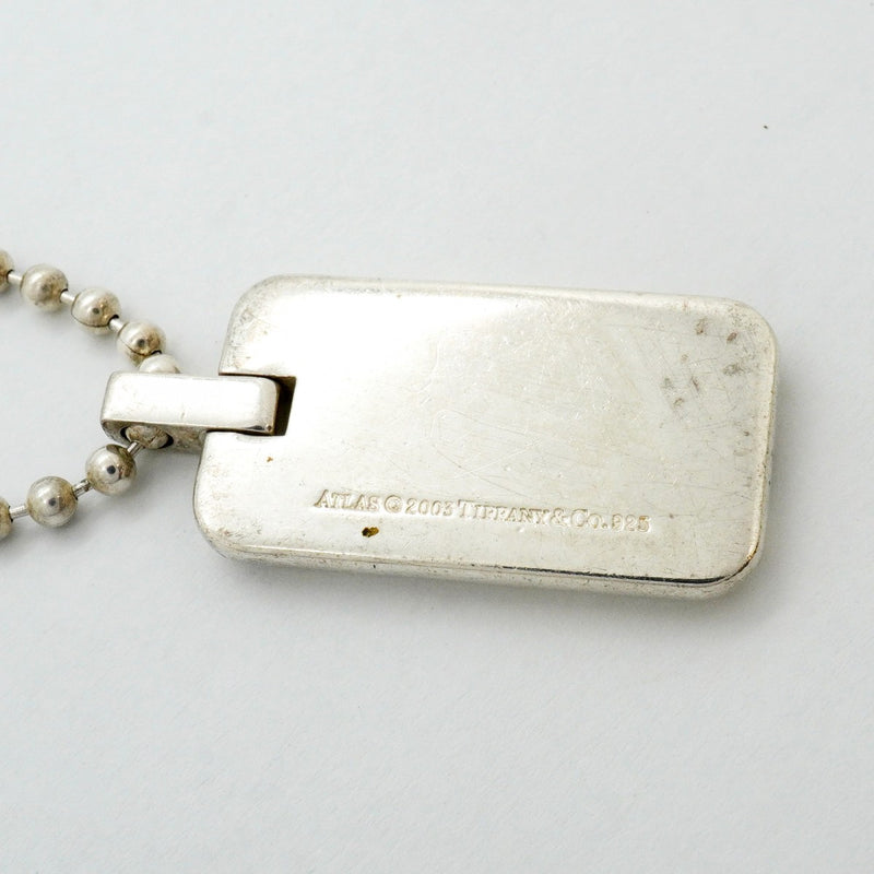 【6jfb0343-k】ティファニー ネックレス アトラス プレート/ボールチェーン シルバー925【中古】レディース