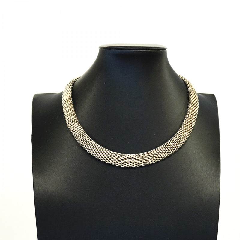 【6jfb0346-k】ティファニー ネックレス サマセット/メッシュ シルバー925【中古】メンズ レディース ユニセックス