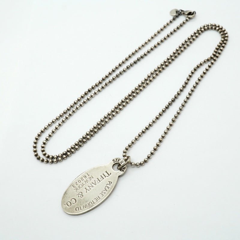 【6jfb0351-k】ティファニー ネックレス リターントゥ/ボールチェーン オーバル シルバー925【中古】レディース
