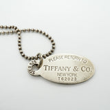 【6jfb0351-k】ティファニー ネックレス リターントゥ/ボールチェーン オーバル シルバー925【中古】レディース