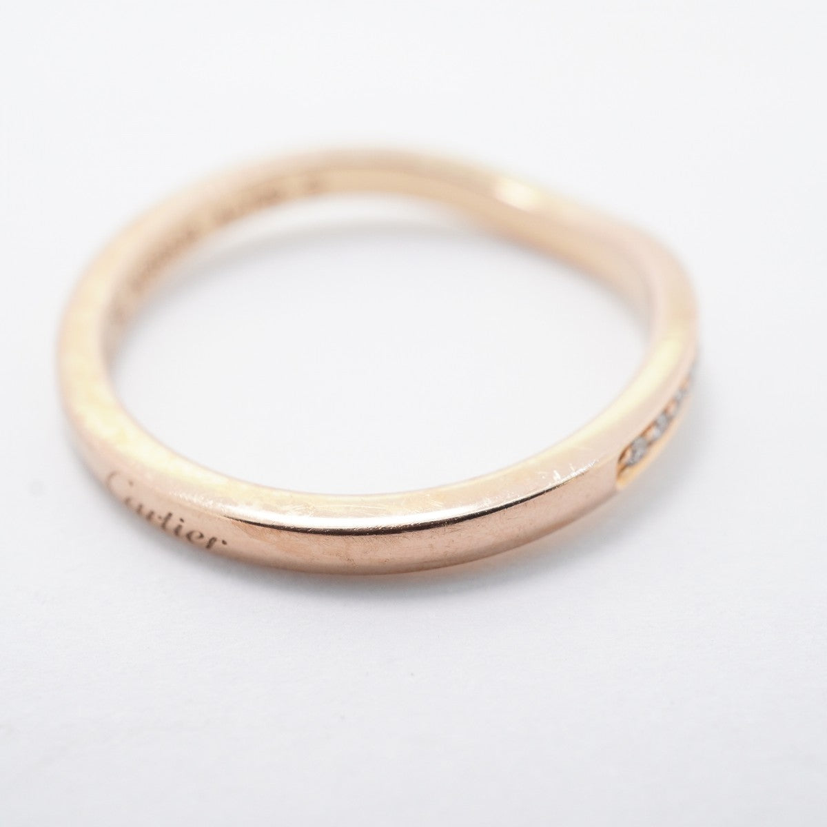 【6jfb0364】カルティエ リング バレリーナ ハーフエタニティ K18PG ピンクゴールド ダイヤモンド ＃52【中古】レディース