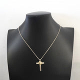 【6jfb0368-k】ティファニー ネックレス シグネチャークロス K18YG イエローゴールド シルバー925【中古】レディース