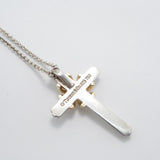 【6jfb0368-k】ティファニー ネックレス シグネチャークロス K18YG イエローゴールド シルバー925【中古】レディース