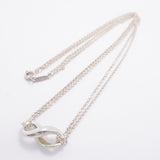 【6jfb0370-k】ティファニー ネックレス インフィニティ ダブルチェーン シルバー925【中古】レディース