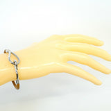 【6jfb0383-k】エルメス ブレスレット ジャンボフック GPメッキ レザー シルバー ブラウン【中古】レディース