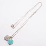 【6jfb0390-k】ティファニー ネックレス ダブルリターントゥハート シルバー925 ブルー【中古】レディース
