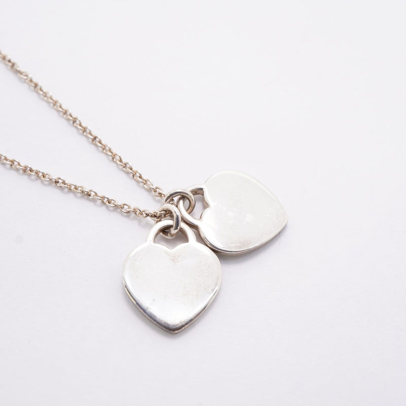 【6jfb0390-k】ティファニー ネックレス ダブルリターントゥハート シルバー925 ブルー【中古】レディース
