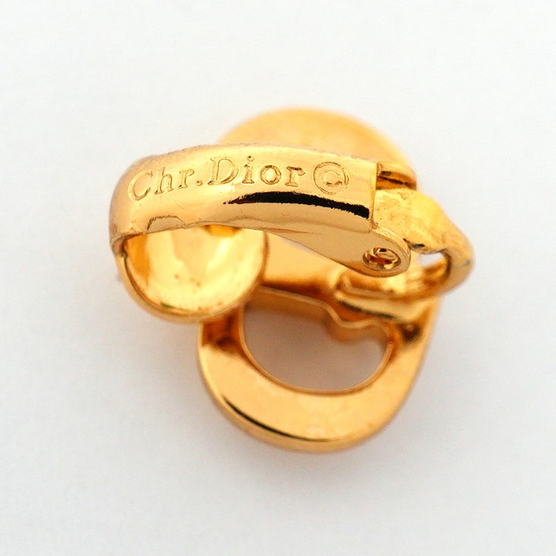 【6jfb0392-k】クリスチャンディオール イヤリング CDロゴ GPメッキ ゴールド【中古】レディース