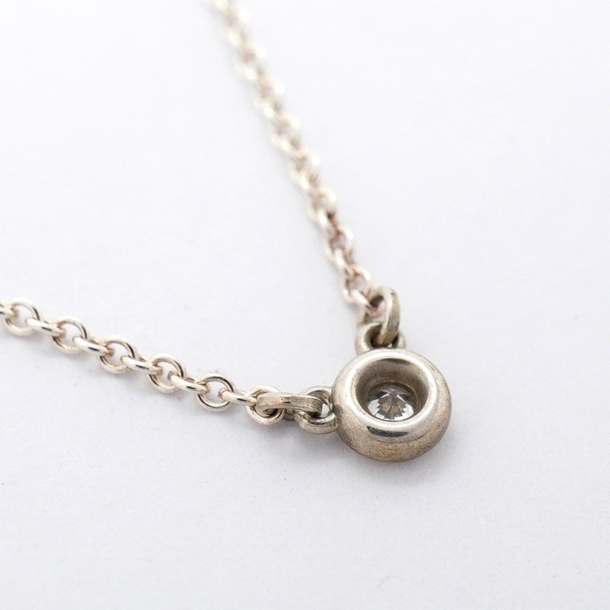 【6jfb0395-k】ティファニー ネックレス バイザヤード 1PD シルバー925 ダイヤモンド【中古】レディース