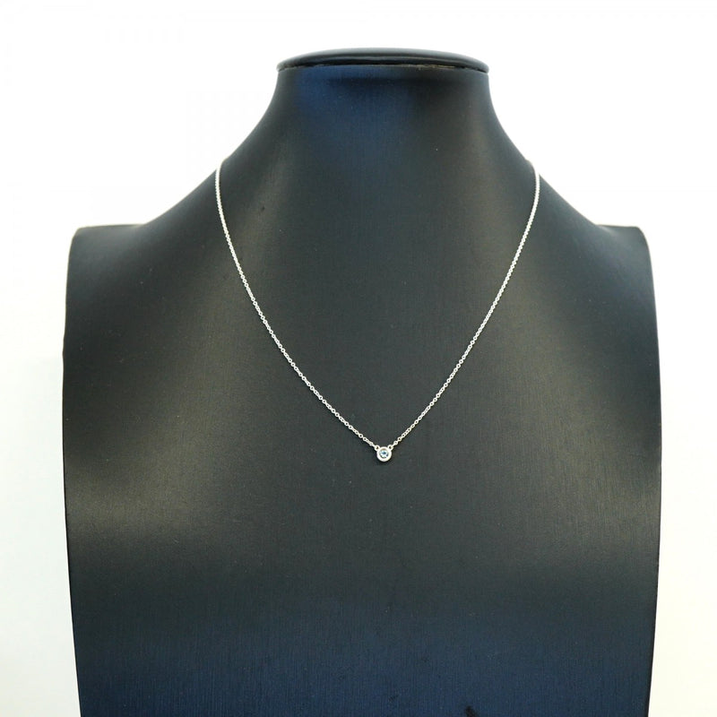 【6jfb0402-k】ティファニー ネックレス バイザヤード シルバー925 アクアマリン【中古】レディース