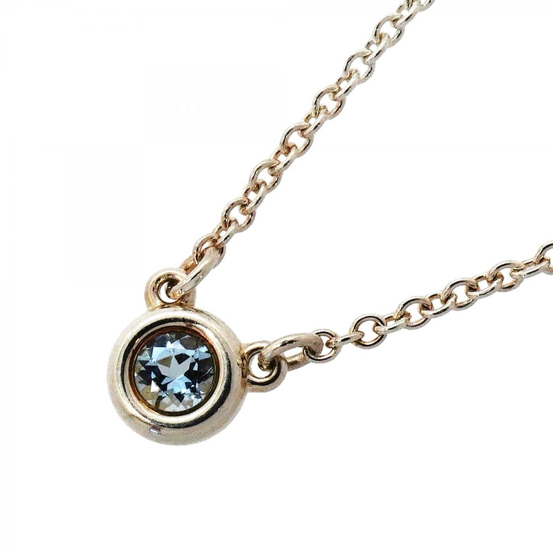 【6jfb0402-k】ティファニー ネックレス バイザヤード シルバー925 アクアマリン【中古】レディース