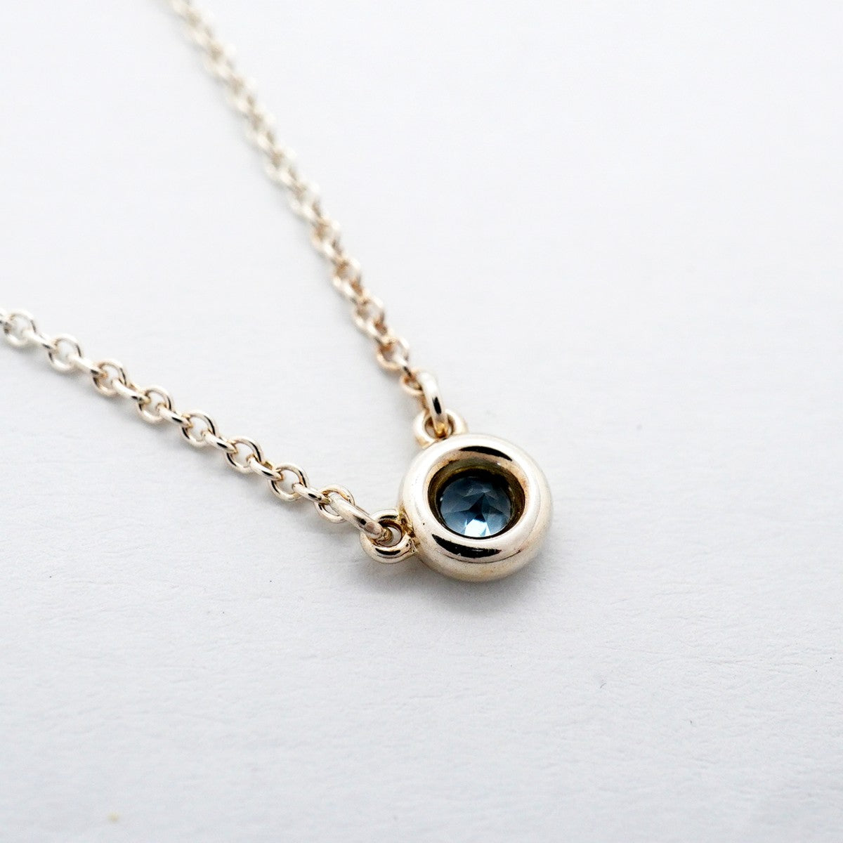 【6jfb0402-k】ティファニー ネックレス バイザヤード シルバー925 アクアマリン【中古】レディース