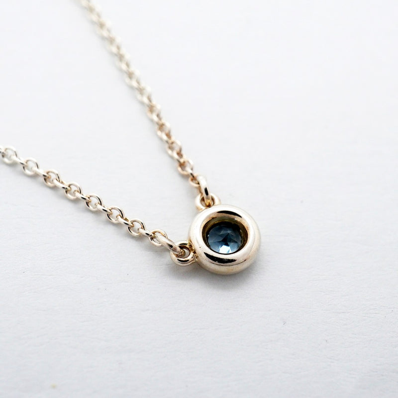 【6jfb0402-k】ティファニー ネックレス バイザヤード シルバー925 アクアマリン【中古】レディース