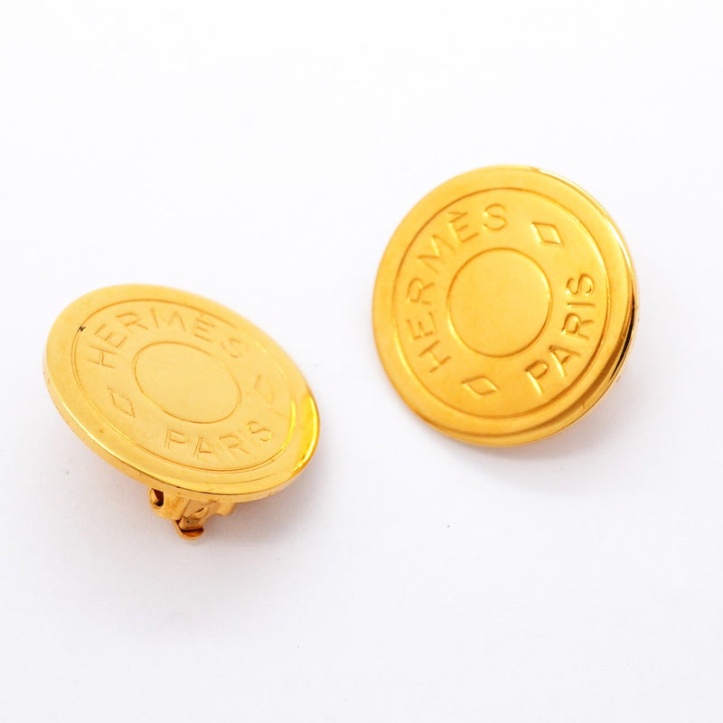 【6jfb0410】エルメス イヤリング セリエ GPメッキ ゴールド【中古】レディース