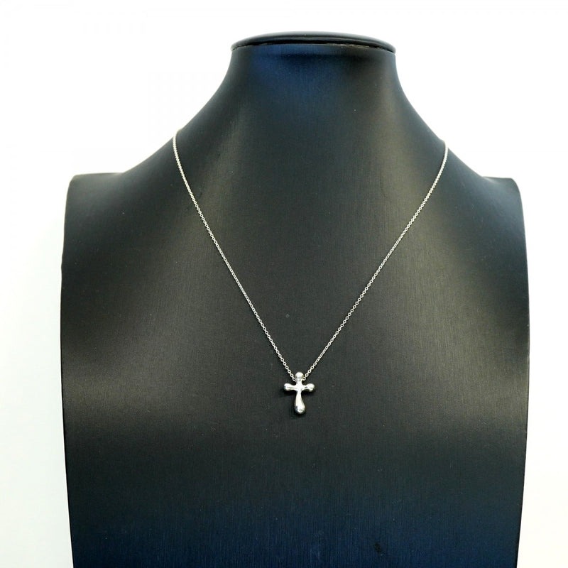 【6jfb0411】ティファニー ネックレス スモールクロス シルバー925【中古】レディース