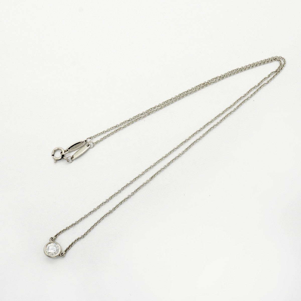 【6jfb0425】ティファニー ネックレス バイザヤード 1PD Pt950 プラチナ ダイヤモンド【中古】レディース