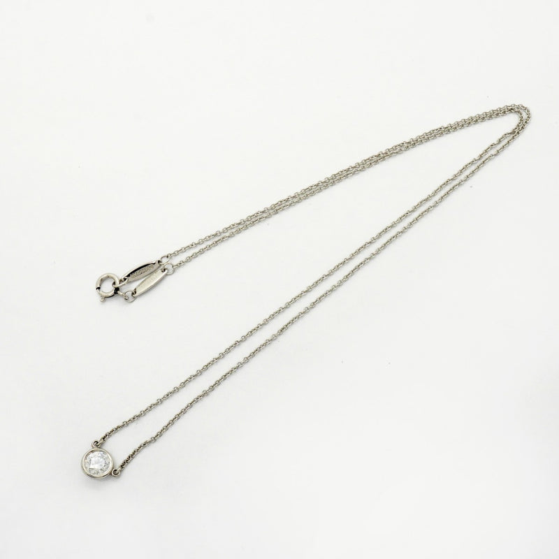 【6jfb0425】ティファニー ネックレス バイザヤード 1PD Pt950 プラチナ ダイヤモンド【中古】レディース